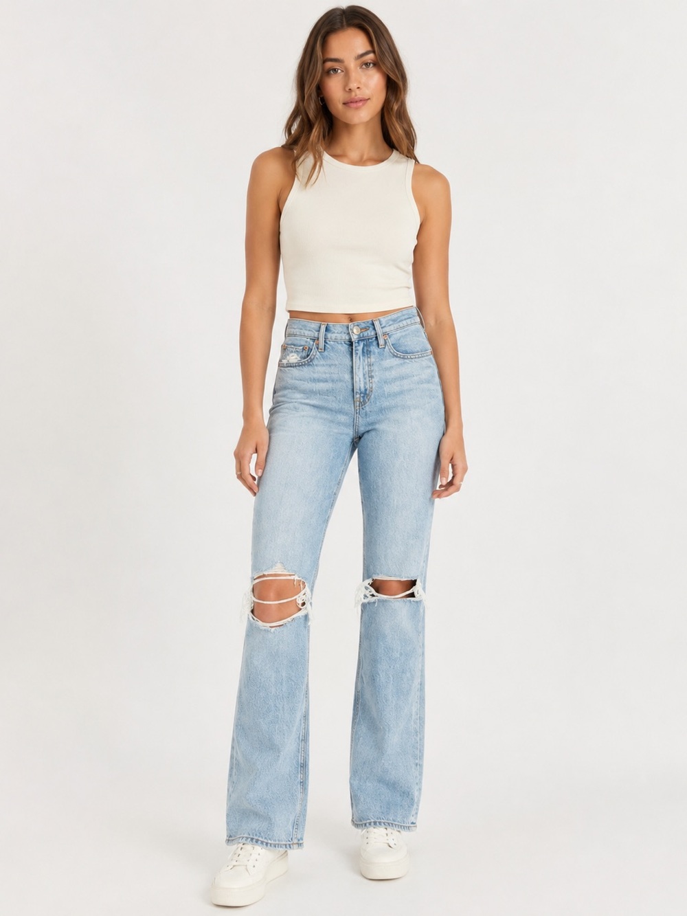 American Eagle Size 4 90s Bootcut Women’s Jeans Light Wash Distressed